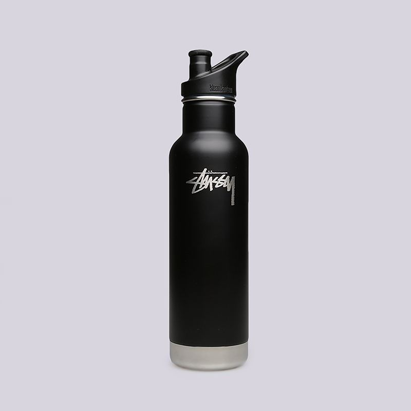  черная бутылка Stussy Matte Water Bottle 592ML 138578-black - цена, описание, фото 1